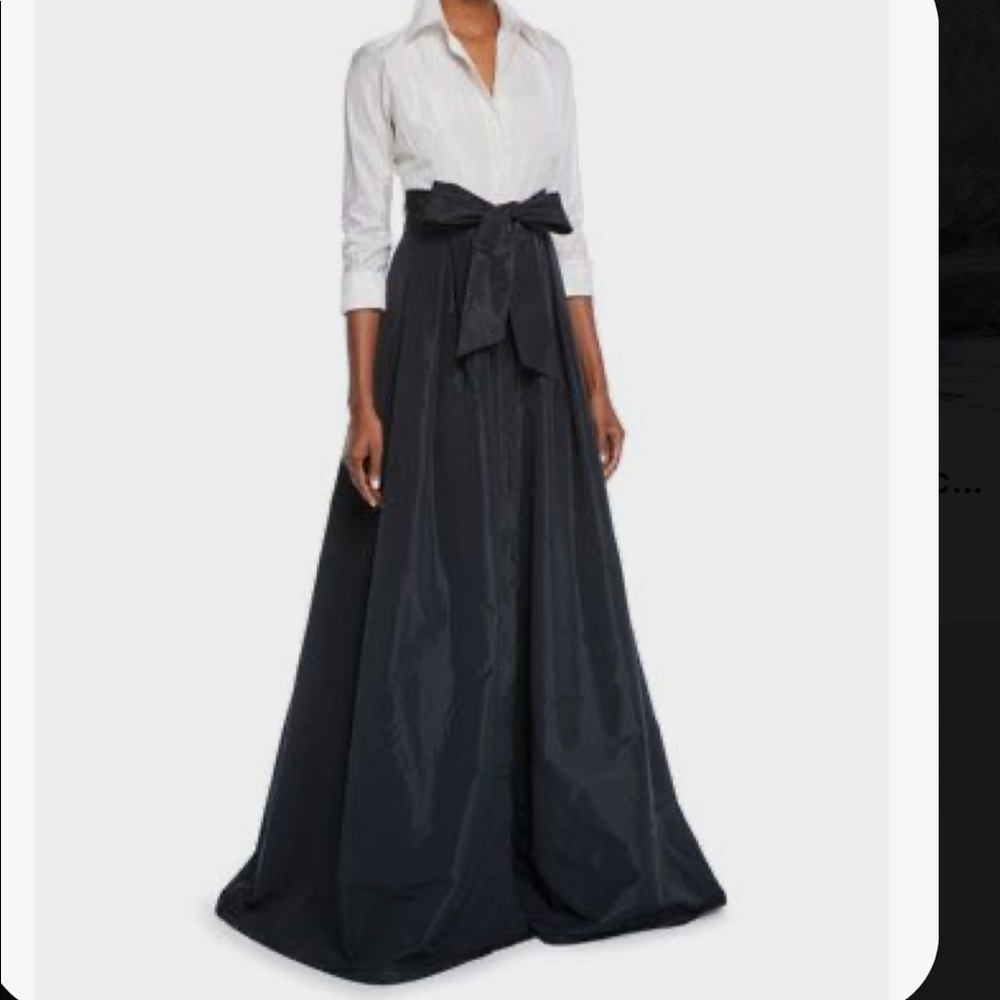 Adrianna Papell 16 Ivory and Black Two-Tone Maxi Dress - Picture 12 of 13